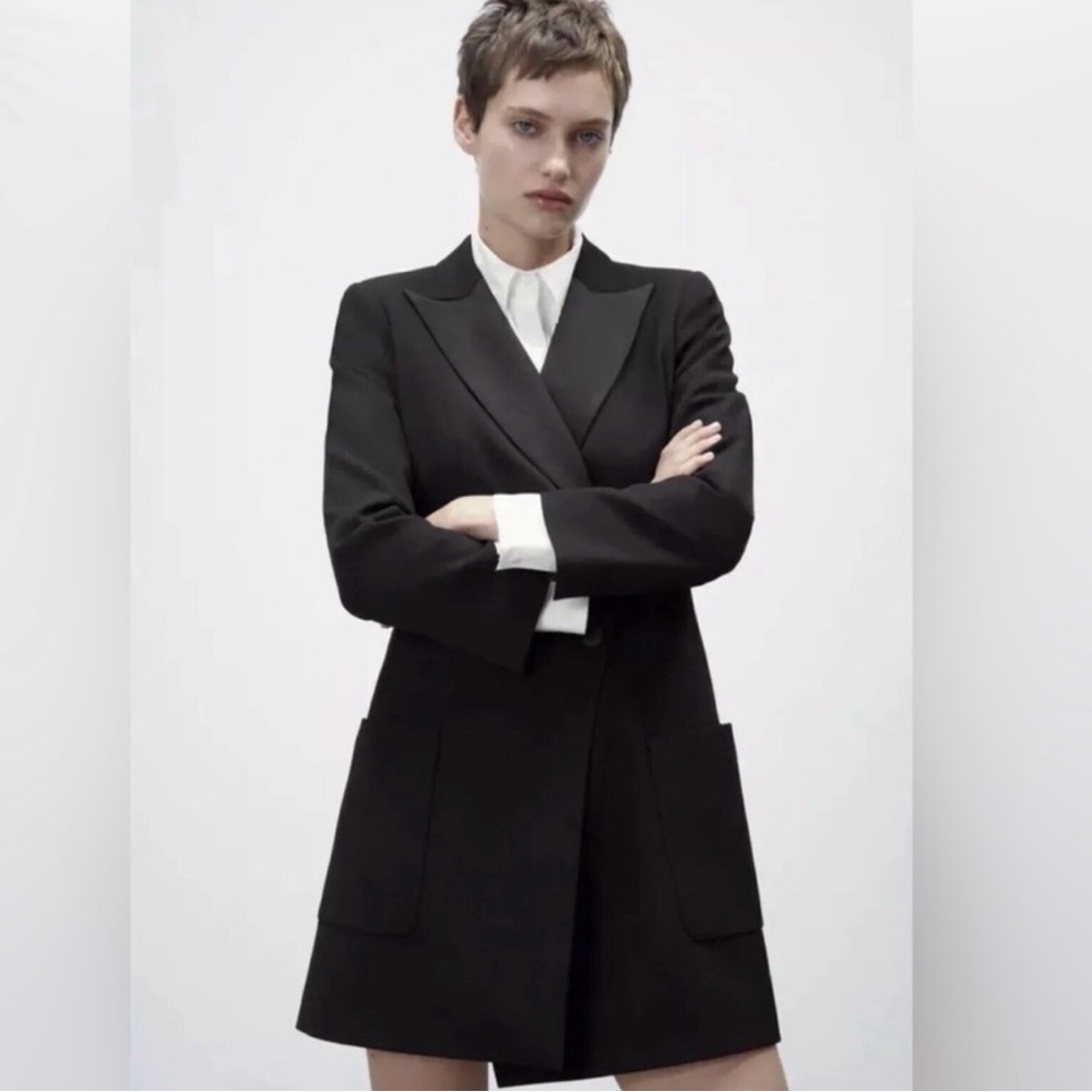 ZARA Black Tuxedo Mini Dress